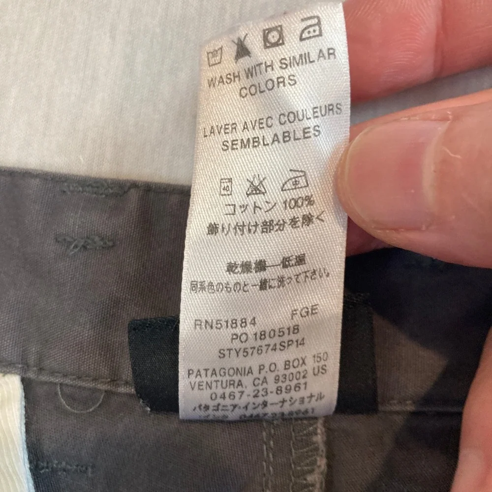 Patagonia Mens 32 Organic Cotton Shorts Forge Grey Canvas Flat Front 57674 SP14